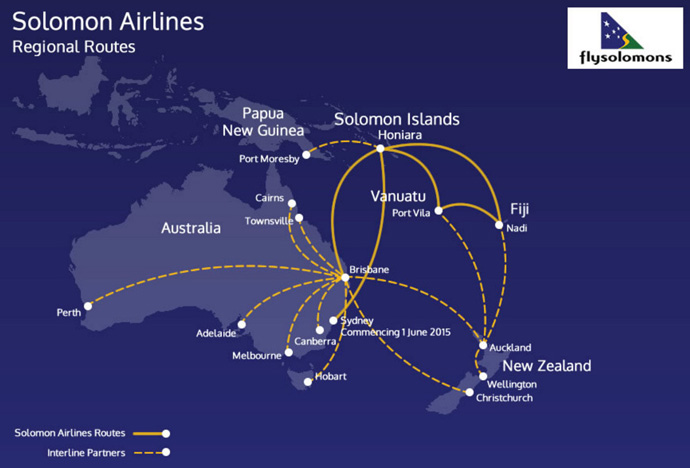 Solomon Island airlines routes