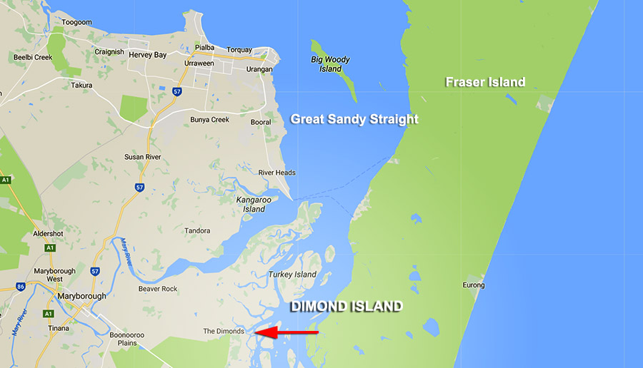 Dimond Island Great Sandy Straight map